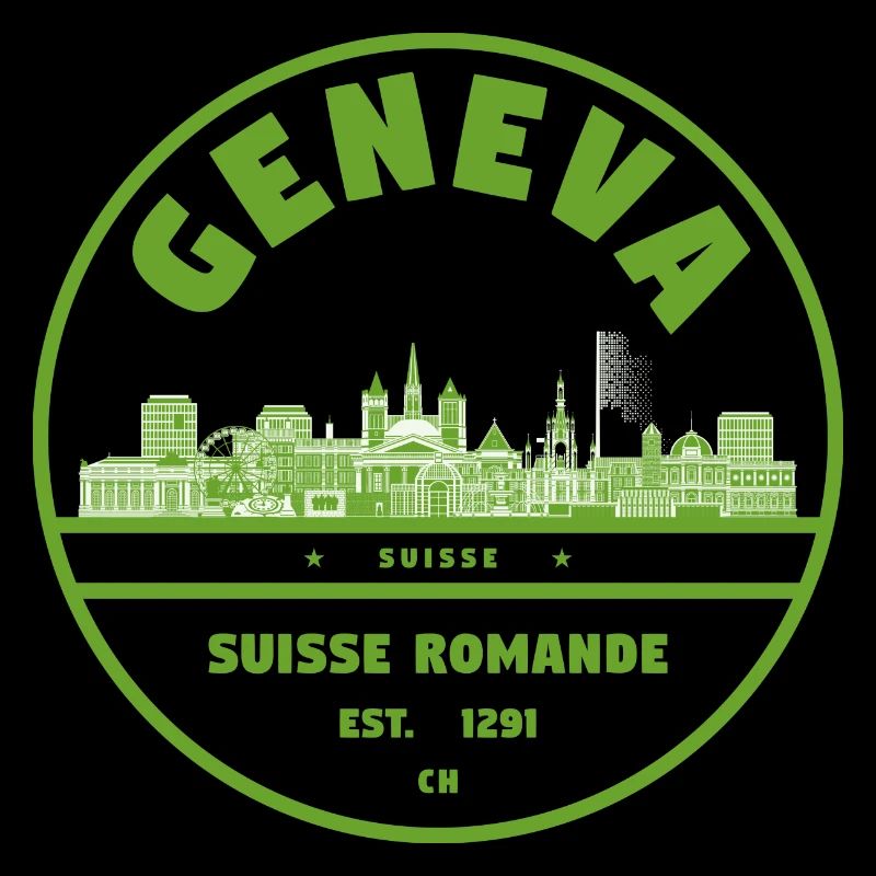 Genf Skyline Emblem Schweiz
