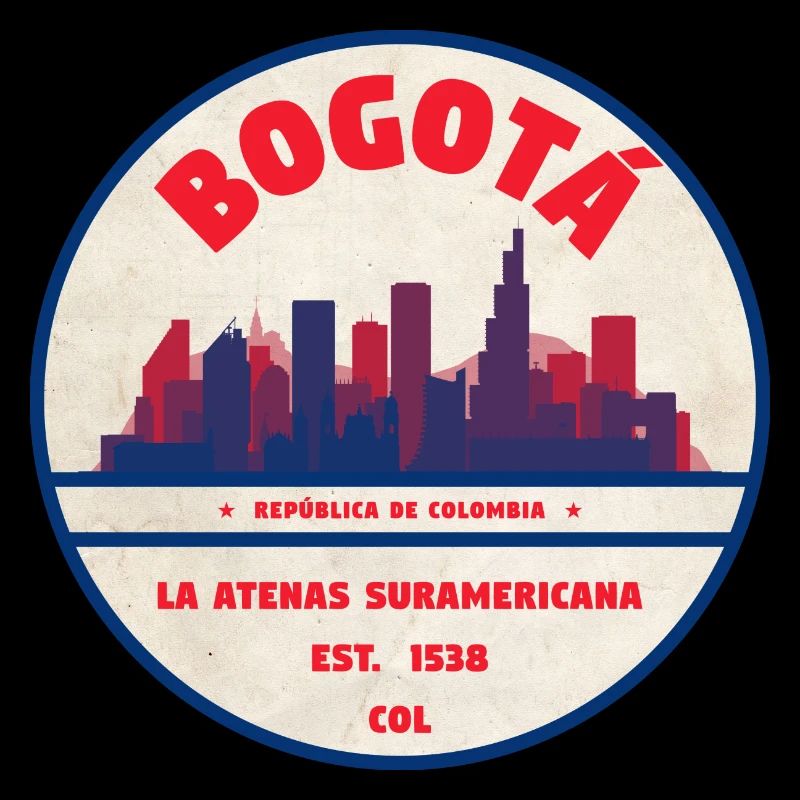 Bogotá Skyline Retro Badge