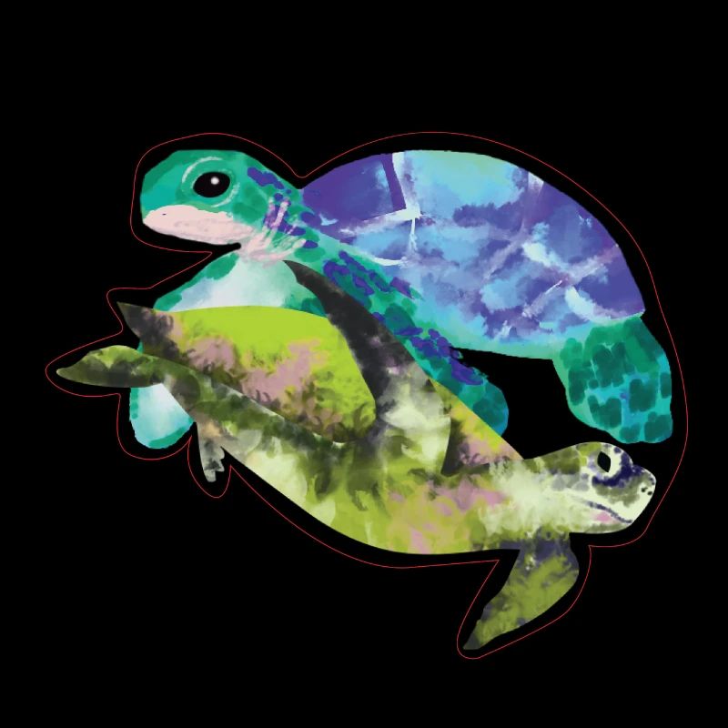 Watercolor Conductive Drop turtle