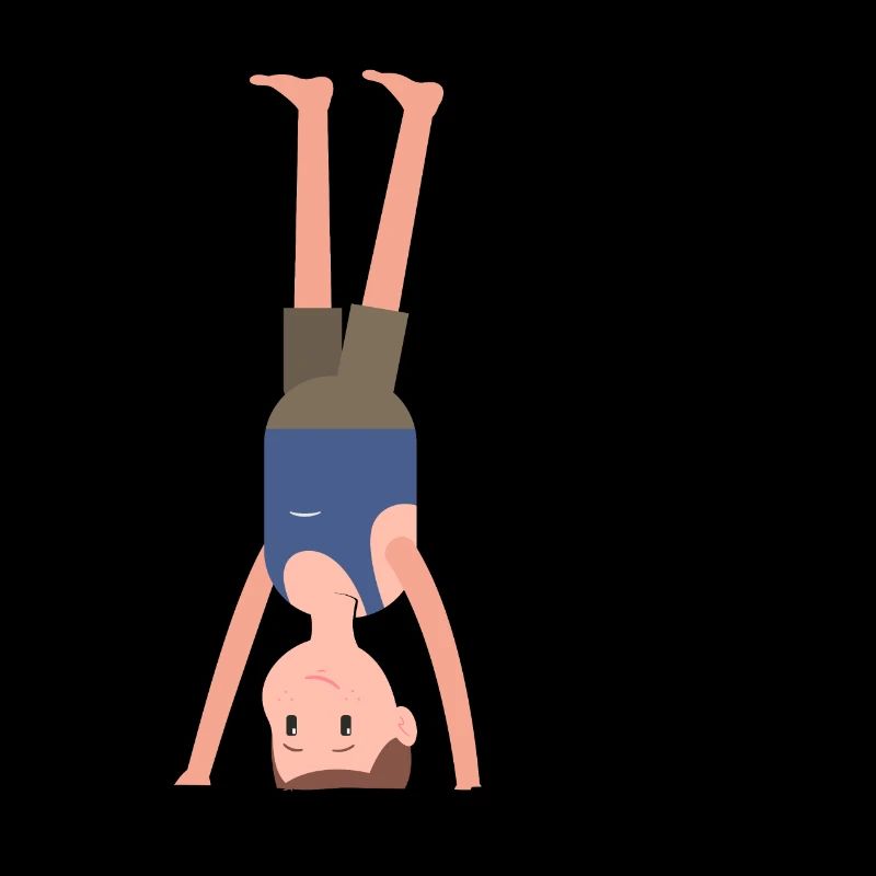 Man boy does headstand