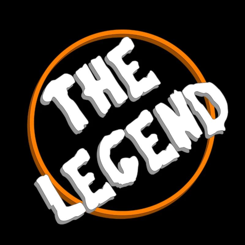 Retro The Legend Logo in orangefarbenem Kreis