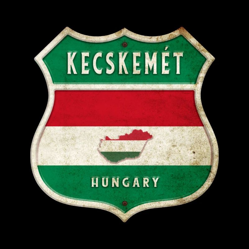 Design du drapeau de la Hongrie à Kecskemét