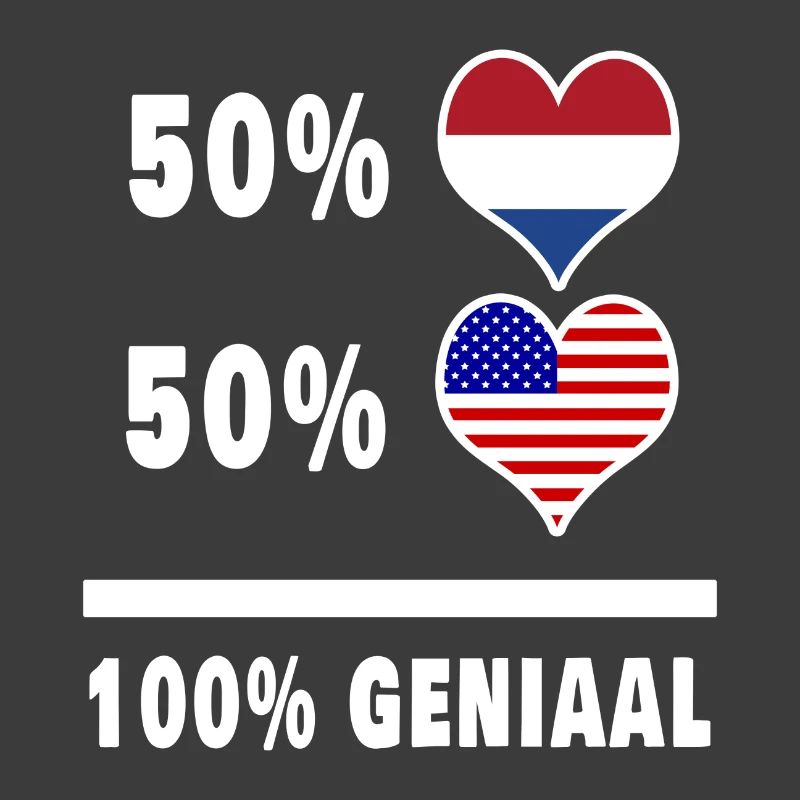 Drapeau 100% Genius des États-Unis et des Pays-Bas