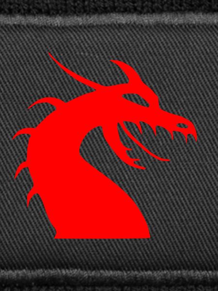 Red dragon head silhouette