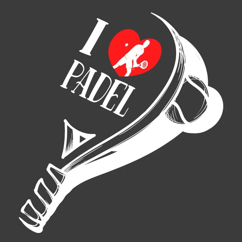 Raquette de balles J’aime Padel Déclaration de cœur
