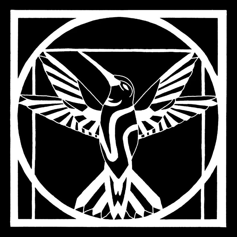 Vitruvianer weißer Vogel
