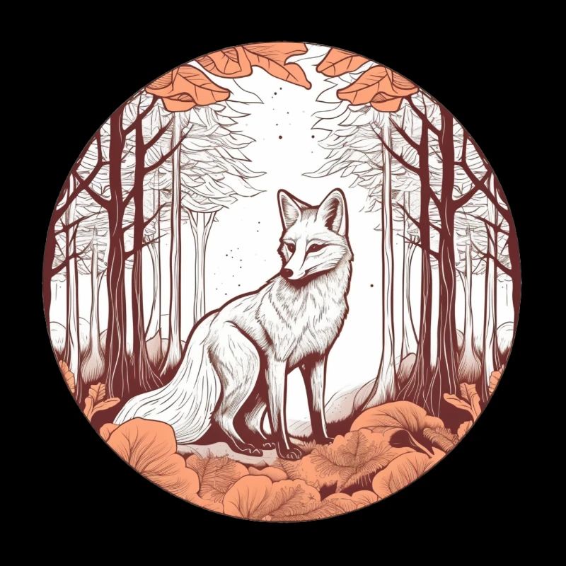 Fuchs im Herbstwald Illustration