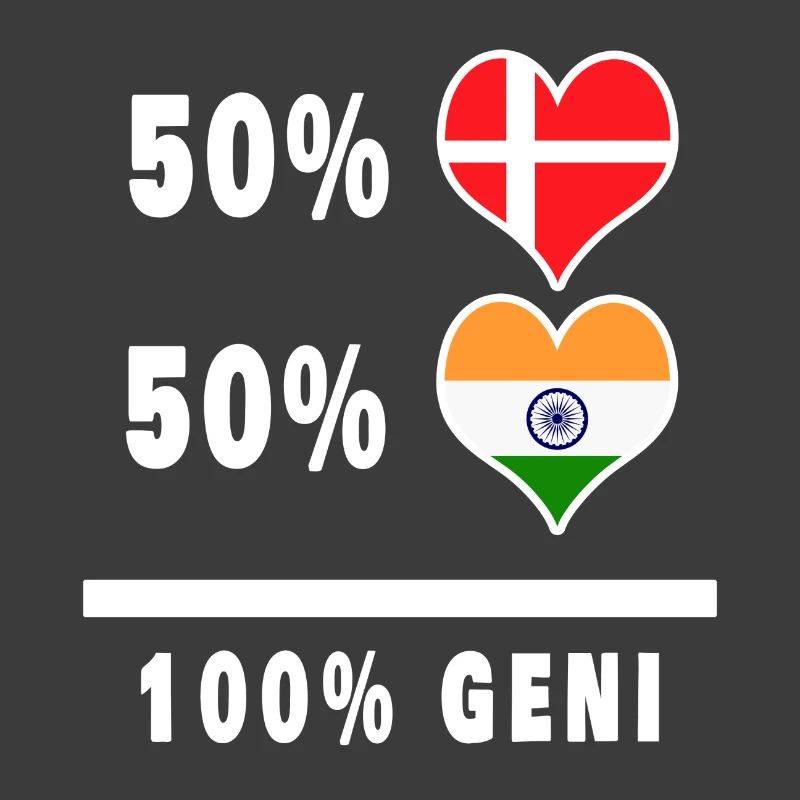 Inde et Danemark 100% drapeau de génie