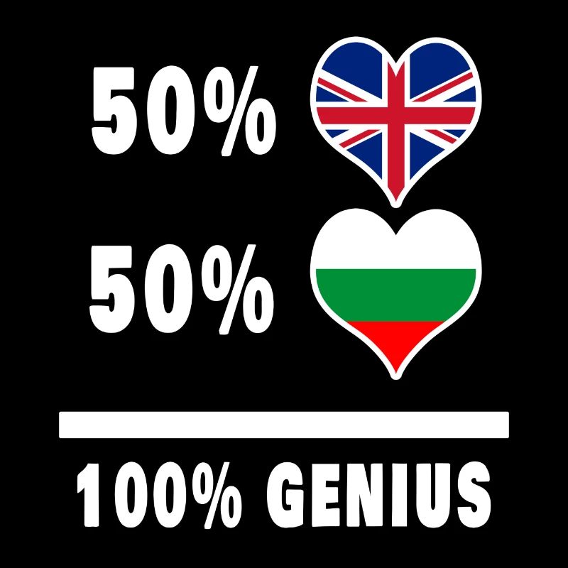 Bulgaria and Great Britain 100% Genius Flag