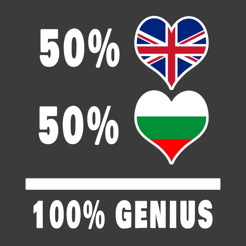 Bulgaria and Great Britain 100% Genius Flag