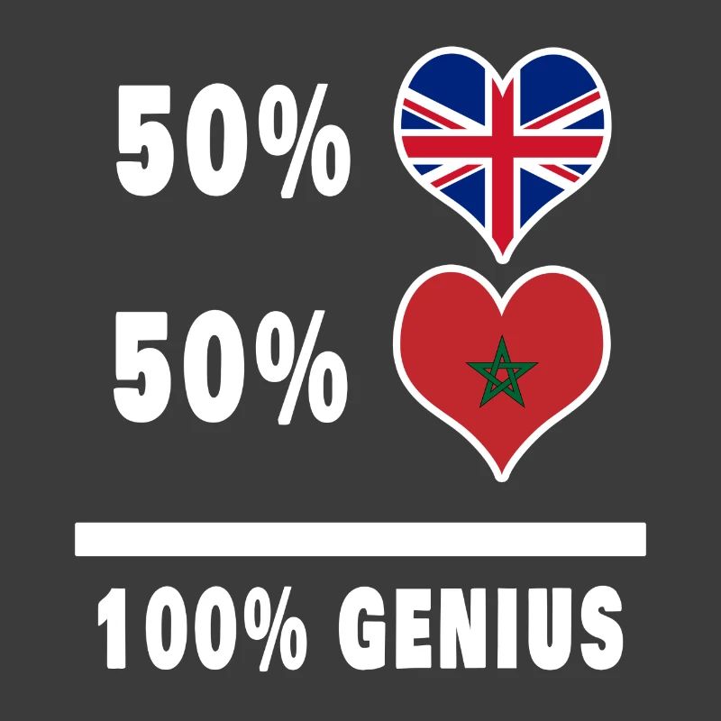 Morocco and Great Britain 100% Genius Flag