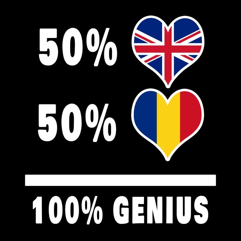 Romania and Great Britain 100% Genius Flag