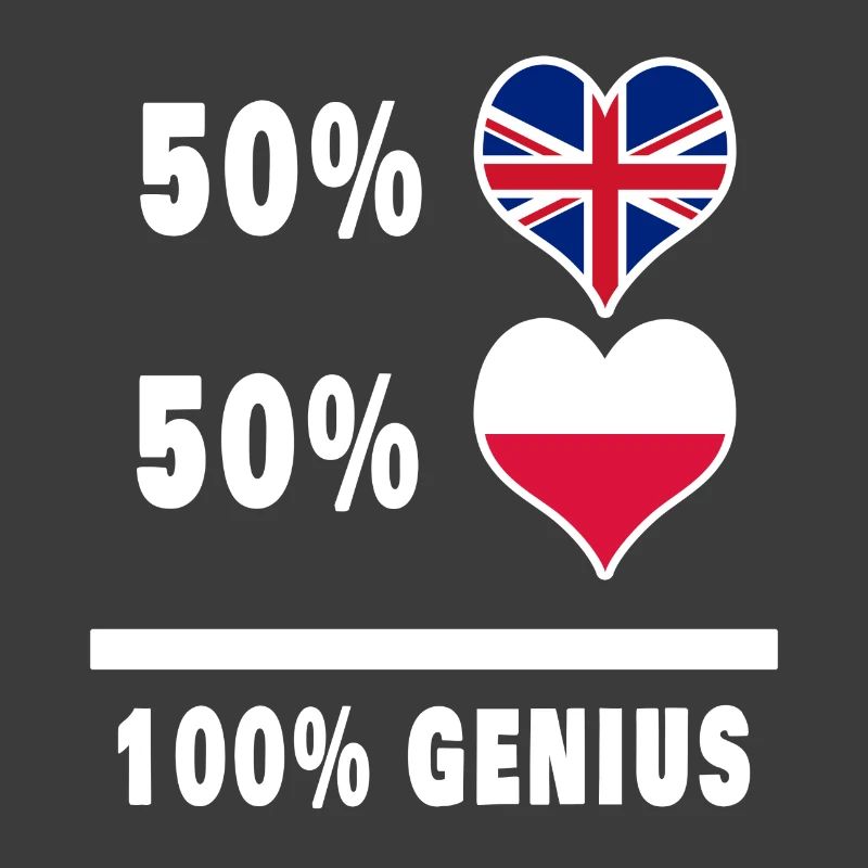 Poland and Great Britain 100% Genius Flag
