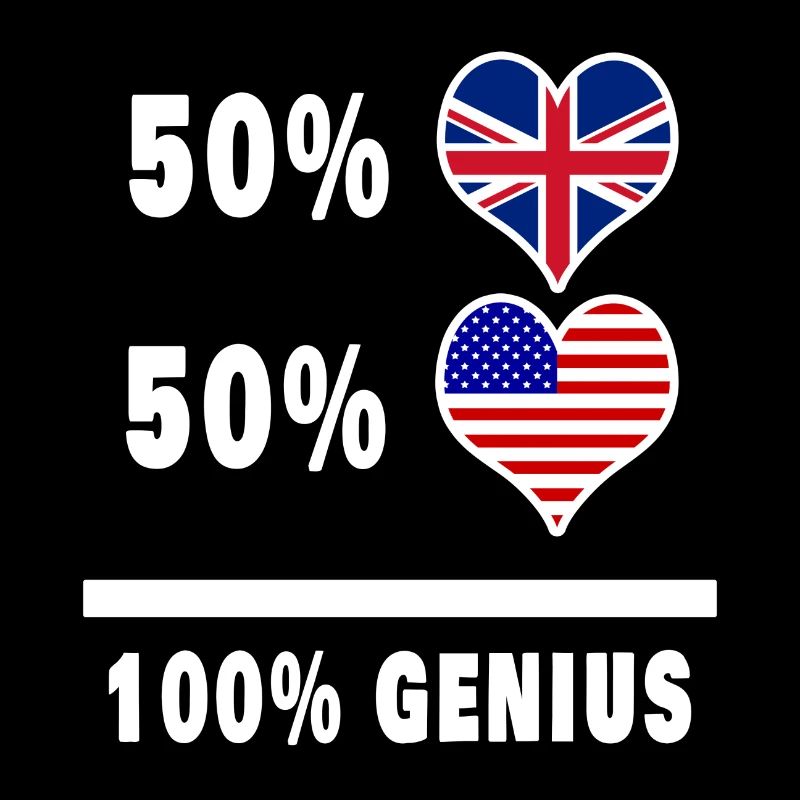 Drapeau 100% Genius des États-Unis et du Royaume-Uni
