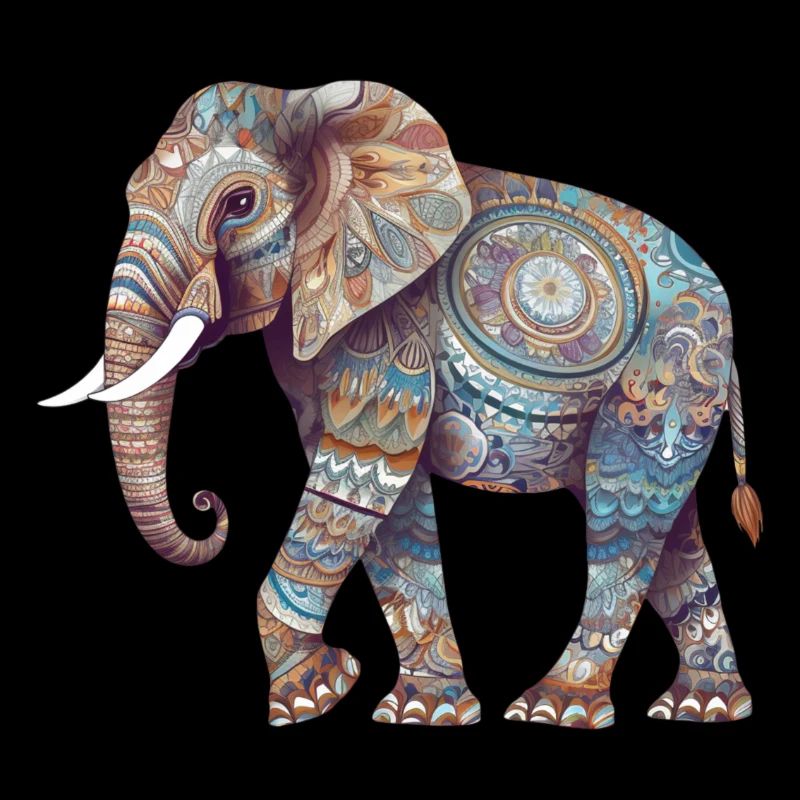 Éléphant de mandala coloré
