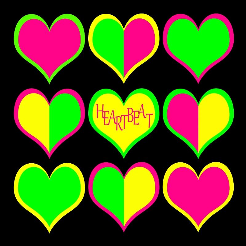 Neon Herzen Muster HeartBeat