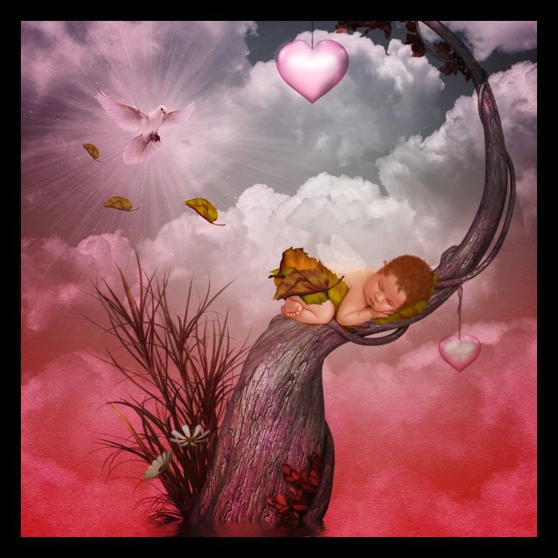 Mignon bébé fée endormi.