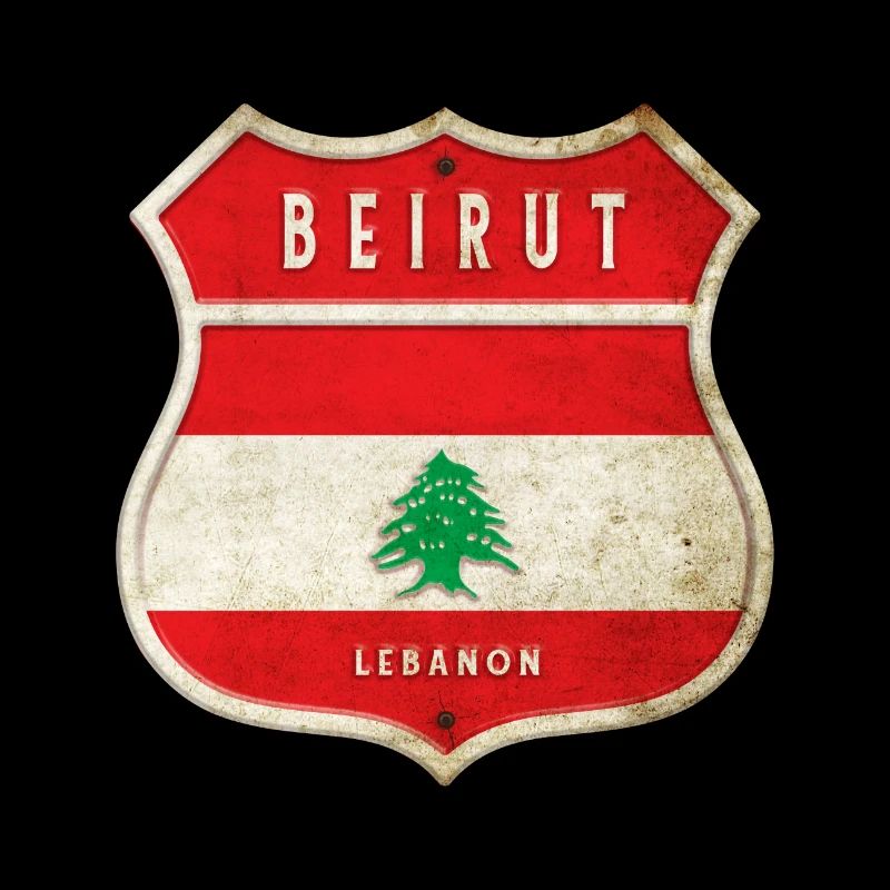 Beirut Libanon Wappen Flaggen Design