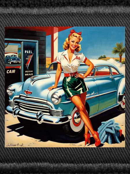 Retro Pinup am Oldtimer