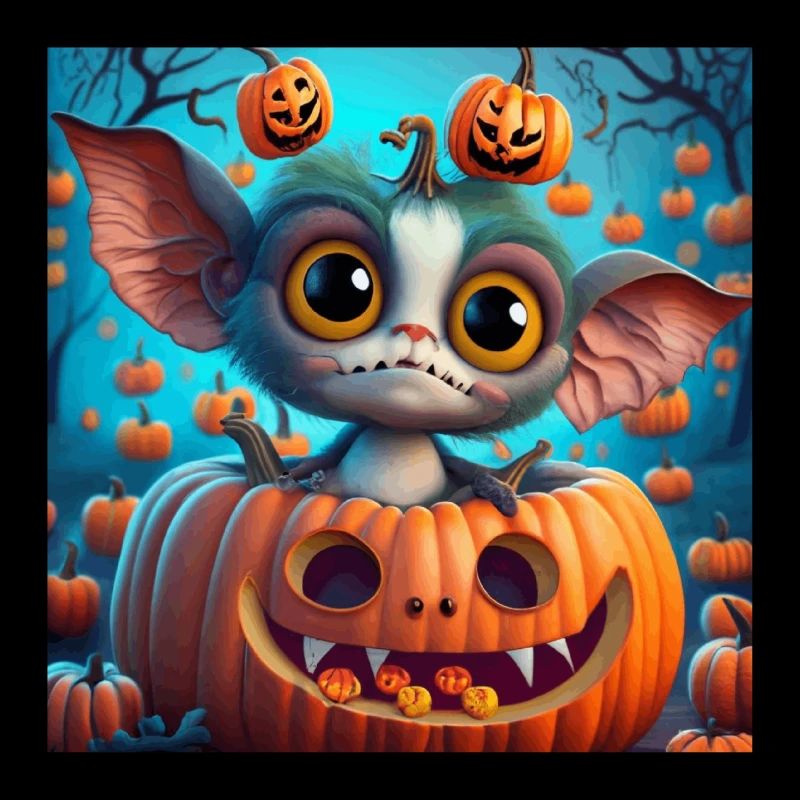 Little Halloween Creature in Pumpkin