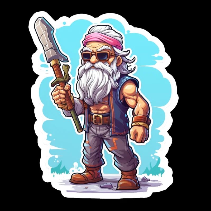 Pixel Rocker Mit Langem Bart Gaming Shirt
