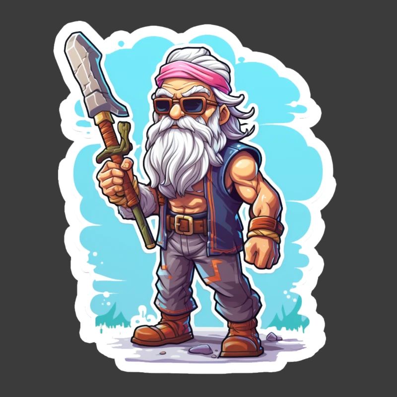 Pixel Rocker Long Beard Gaming Shirt