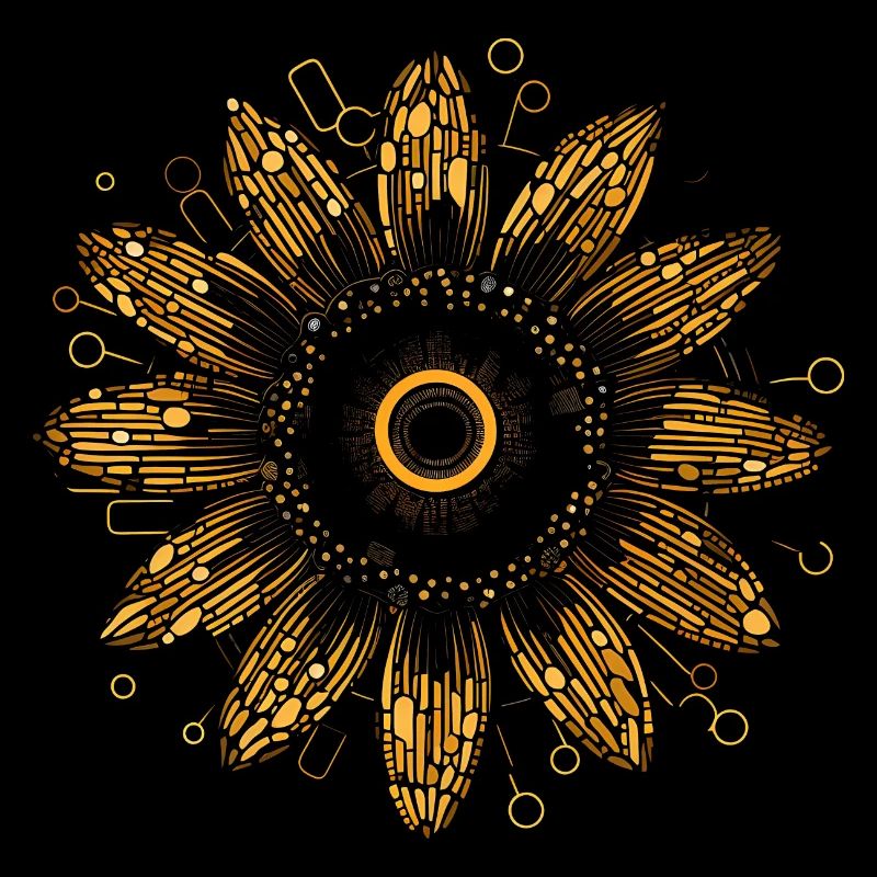 Boho Sunflower Mandala Pattern