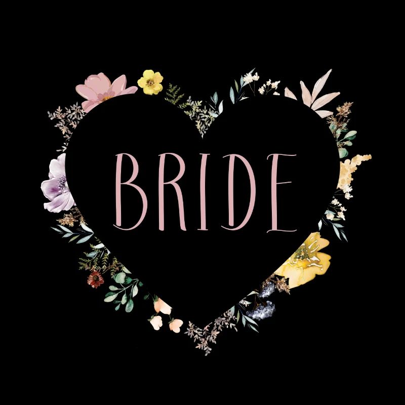 Team Bride! Herz-Blumen, personalisierbar