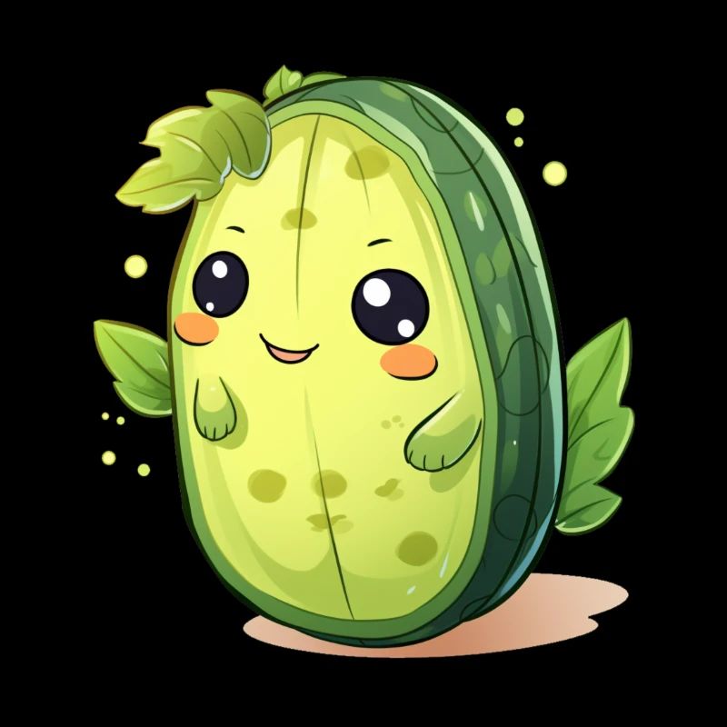 Homme concombre de cactus de Kawaii – Design mignon