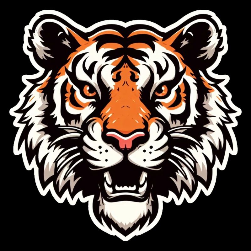 Tête de tigre dans un style comique
