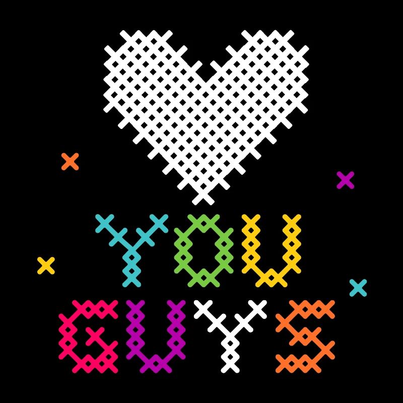 Point de croix Coeur Amour Typographie