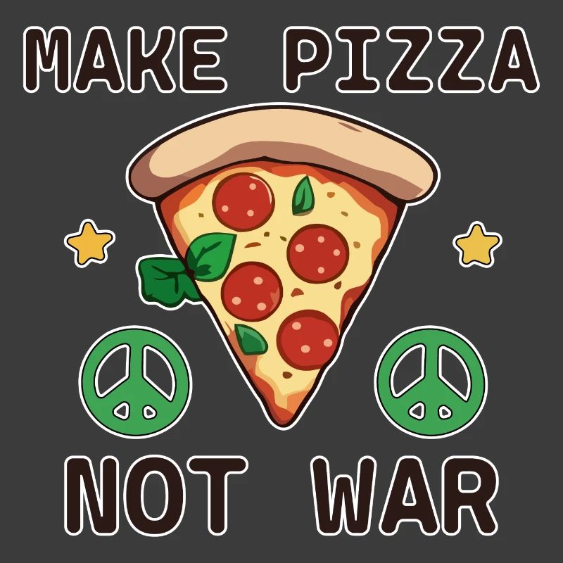 Frieden Make Pizza not War Friedenszeichen