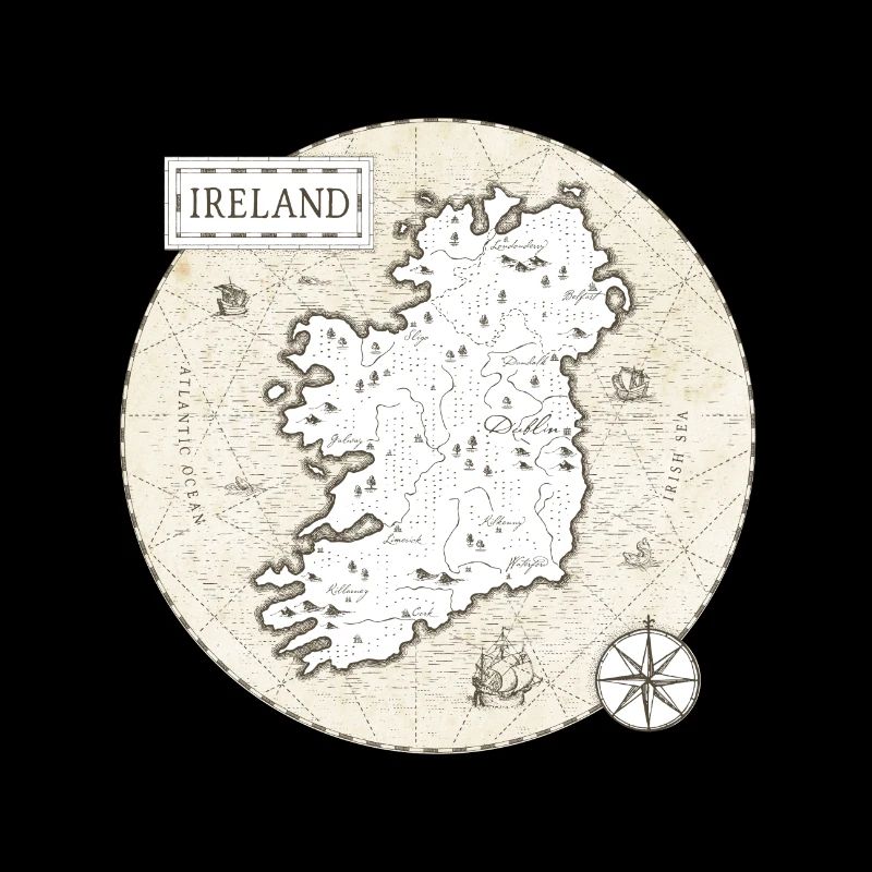 Carte vintage de l’Irlande