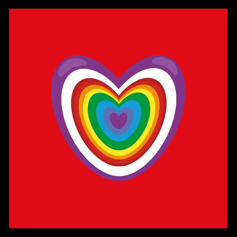 Herz und noch mal Herz mit Regenbogen.