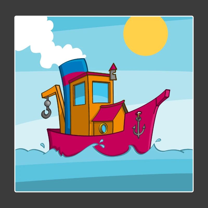 Buntes Bild eines lustigen Schleppers