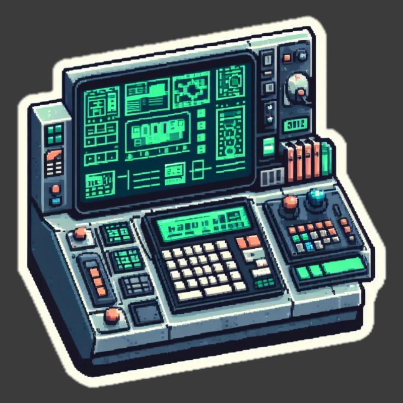 Retro Computer Console Neon