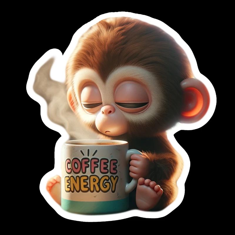 Illustration du singe énergétique du café