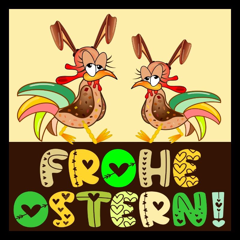 Lustige Ostergrüße | Hühner Comic OSTERN