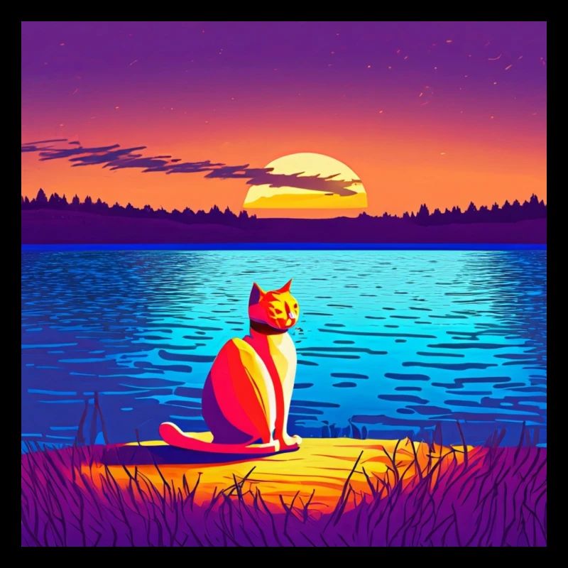 Cat enjoying the sunset