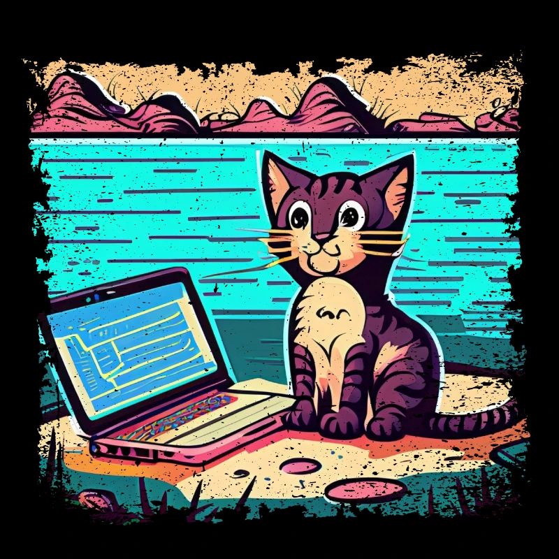 Chat avec ordinateur portable
