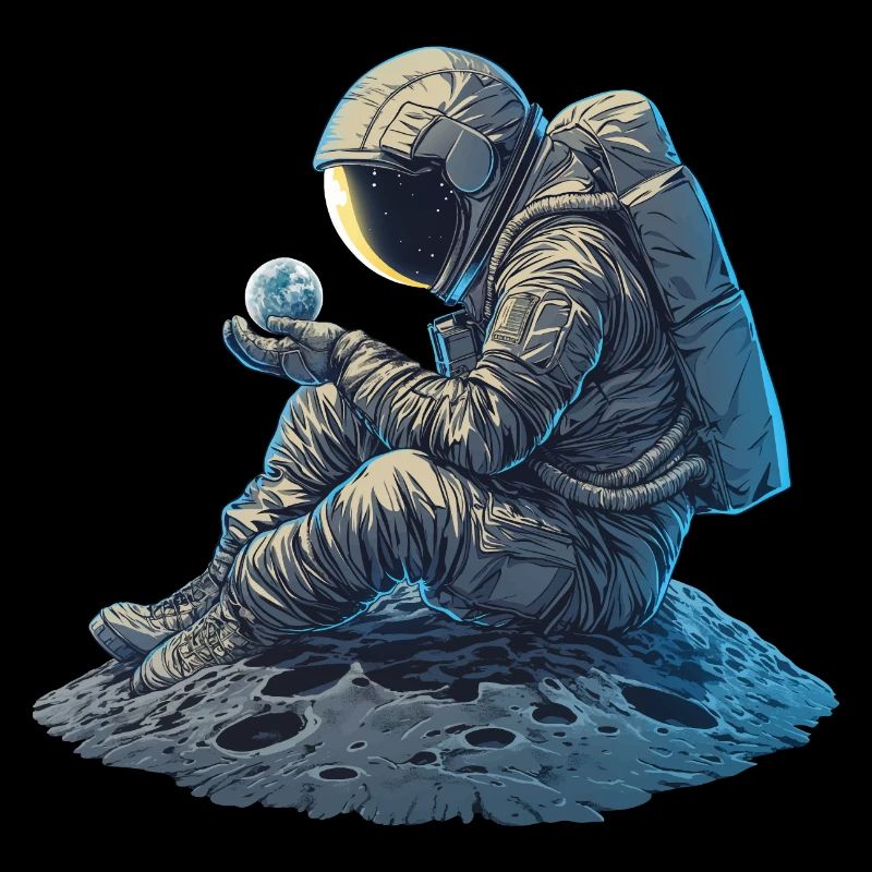 An astronaut observes the Earth