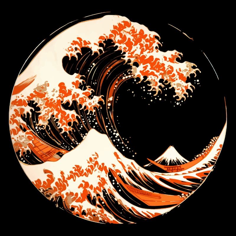 Vague d'Hokusai Stylisé