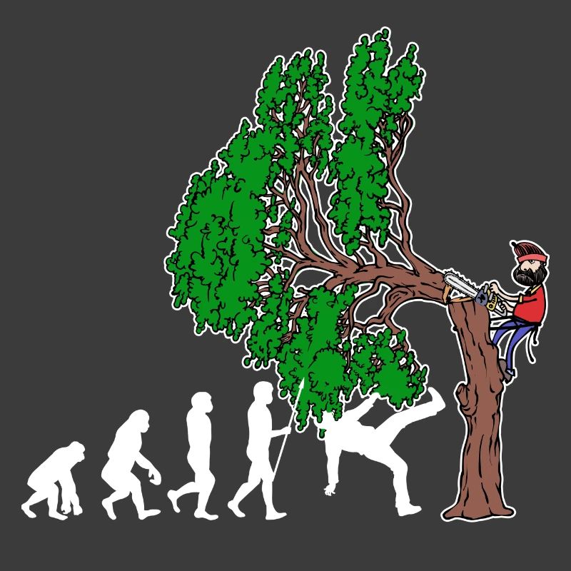 Baum Evolution Holzarbeit Holzfäller Baumfäller