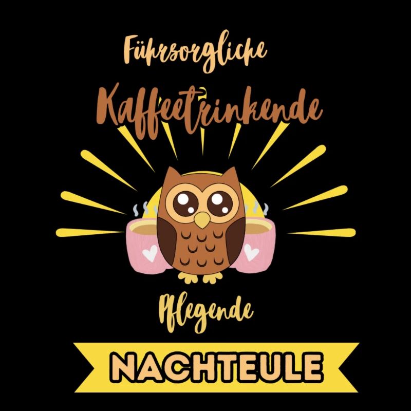 Kaffeetrinkende Fürsorgliche Nachteule
