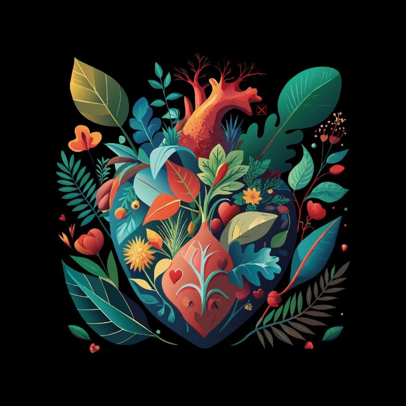 Rainbow Botanical Heart