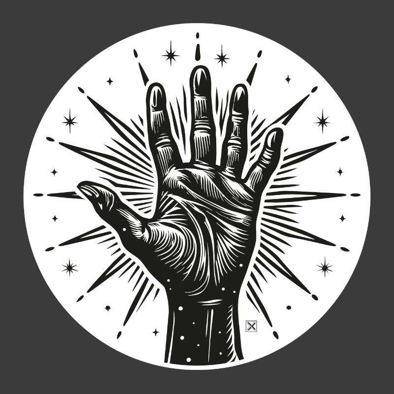 Main étoile avec flashs