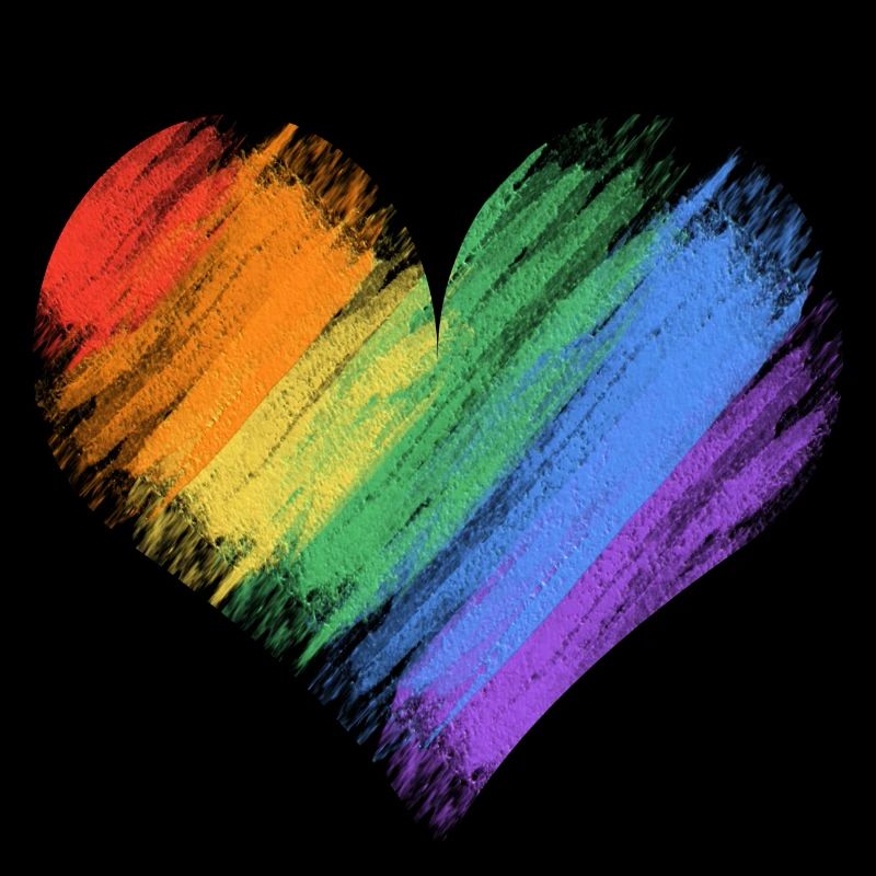 Rainbow Heart Brush Stroke