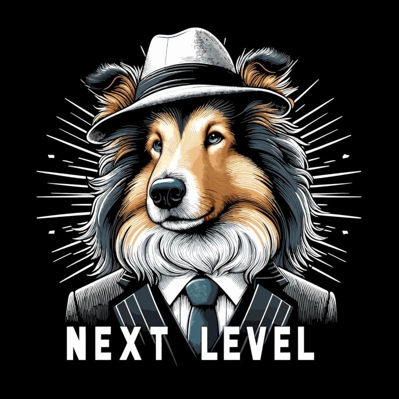 Collie Anzug schick Hund Hut Geschenk
