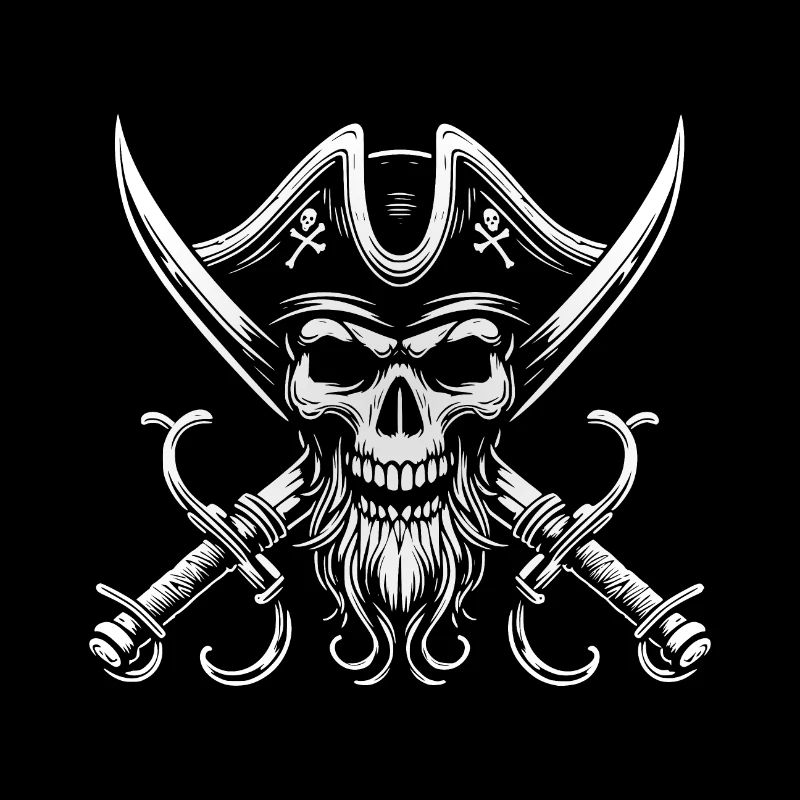 Tête de mort pirate sabres
