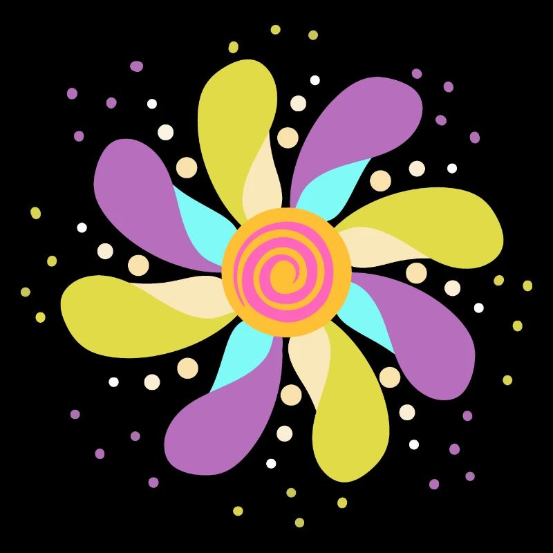 Fleur Psychédélique Colorée